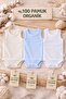 100% Cotton Organic 3-Piece Snap-On Baby Bodysuit / Baby Undershirt