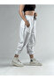White Women's Jogger Pants with Stitching Detail Coc3149 - 4