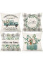 Set of 4 Farmers Market Eucalyptus Patterned Throw Pillow Covers Gather Bless Our Home Decorative Pillow