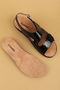 Women's Genuine Leather Special Orthopedic Comfortable Sandals with Removable Soles Yprk.460 Black Honeycomb - 4