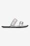 Women's Slippers with Double Straps and Gold Buckle Sara White - 2