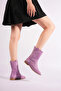 Women's Laser Cut Cowboy Style Summer Boots Lilac - 3