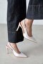Flora Women's Heeled Patent Leather Shoes Beige