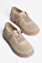 Women's Genuine Leather Casual Shoes Comfortable Flexible Sole Elastic Laces Vexor Beige