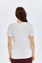 Embroidery print o-neck women's t-shirt cherry white - 5