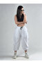 White Women's Jogger Pants with Stitching Detail Coc3149