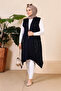 Plus Size Sequin Detailed Long Vest |   Lycra Comfortable Cut Hijab Vest - 5