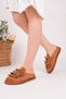 Fri̇nge Suede Leather Bow Detailed Casual Comfortable Closed-Front Women's Tassel Loafer Slippers - 7