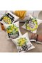 Vintage Lemon & Plaid Patterned Decorative 4-Piece Throw Pillow Cover and Runner Set - 3