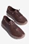 Women's Genuine Leather Casual Shoes Comfortable Flexible Sole Elastic Lace-Up Vexor Brown