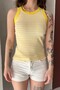 Cycling Collar, Thick Striped Bib, Flexible Camisole Fabric, Striped Sleeveless Long Tank Top - 7