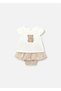 Baby Girl Printed T-Shirt Shorts Skirt Set Beige 1819 - 2