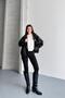 New Season Viral Zr Dik Collar Pattern Detailed Women's Leather Jacket - 4