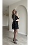 Women's Belted Layered Chiffon Dress Long Sleeve Stylish Casual and Event Dress - 2