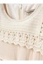 Bohemian Style Knitted Collared Belted Baby Girl Dress - 3