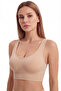 Women's Gathering Padded Bustier with Thick Straps and Flexible Fabric