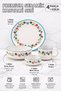 Spring Wreath Series Handmade 4 Piece Single Person Special Ceramic Breakfast Set - 7
