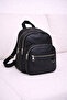 Women's Black Leather Backpack with Multiple Compartments, Zipper Closure, Daily Use, Adjustable Shoulder Strap, Stylish Design