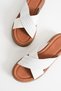 Dallas Premium Daily White Knitted Printed Genuine Leather Women's Slippers - 3