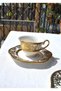 4 Pieces 2 Persons Porcelain Gold Gilded Coffee Cup Set Gold Flower Coffee Cup 90 ml - 2