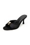 Vollex Buckle Satin Material Women's Thin Heeled Stylish Slippers - 3