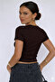 Cotton Ribbed Knitted Crop T-Shirt - 2