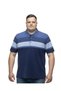Men's Plus Size Melange Indigo Polo Collar Short Sleeve Striped T-Shirt 3Xl-4Xl-5Xl-6Xl