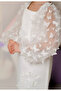 Three-Dimensional Sleeves Matte Satin Girl's Evening Dress - 2