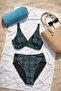 Special Design Patterned High Waist Gathering Women's Bikini Set - 2