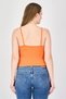 Women V-Neck Sleeveless Ribbed Tank Top, Orange - 4