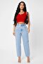 Women's Red Square Neck Crop Top Blouse under Secret - 3