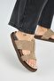 Sabrina Women's Genuine Leather Double-Strapped Mink Slippers - 4