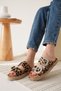 Sedona Premium Suede Leopard Stone Buckle Women's Daily Slippers - 5