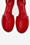 Fable Red Leather Genuine Leather Women's Ballerina Shoes with Open Sides - 2