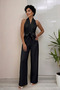 Front Tie Jumpsuit Dress - Black