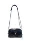 Women's Black Patent Leather Stylish Sports Shoulder Bag with Compartments - 2