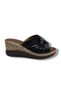 789-26 Gathered Leather Anatomical Padded Sole Women's Slippers (7cm) - 2