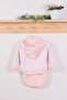 100% Cotton 3-Piece Baby Girl Set with Point Patterned Hood - 2