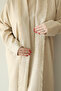 Cream Textured Panel Abaya - 2
