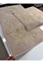 2-Piece Cotton Bath Mat Set - Gold Embroidered & Luxurious Embellished (70X120 + 70X60 cm)