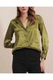 3964 Lightly Flowing Satin Shirt - Y.khaki - 4