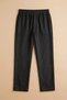 Black Wide Fit 100% Cotton Muslin Fabric Men's Trousers with Elastic Waist - Hajj Umrah Trousers - 7