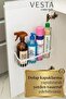 Multi-Purpose, Self-Adhesive 2-Piece Bathroom and Kitchen Organizer - Set of 2 Multi-Purpose Shelves - with Hanger Gift - 3