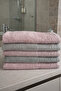 Durul Doğan Cotton 5-Piece Hand and Face Towel Set Daily, Dowry Towel Set (50X90Cm)