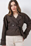 Women's Belted Short Trench Coat 5970 - A.Brown - 5