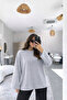 Women's Set of 2 Oversize Basic Long Sleeve T-Shirts Gray Brown Loose Comfortable Fit - 4