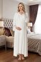Women's Lace Special Design 2-Piece Maternity Nightgown Set with Dressing Gown - 3