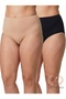 Plus Size Modal Fabric 2-Piece Panties Set Black Skin High Waist Lifting and Gathering