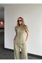 Khaki Coated Buttoned Balloon Sleeve Suit - 8407 - 6