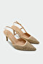 İnzagi Stone Embellished Women's Leather Heeled Shoes - 2